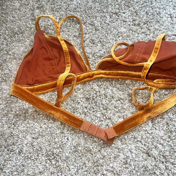 Gold Velour Bodysuit + Bralette - Picture 8 of 9